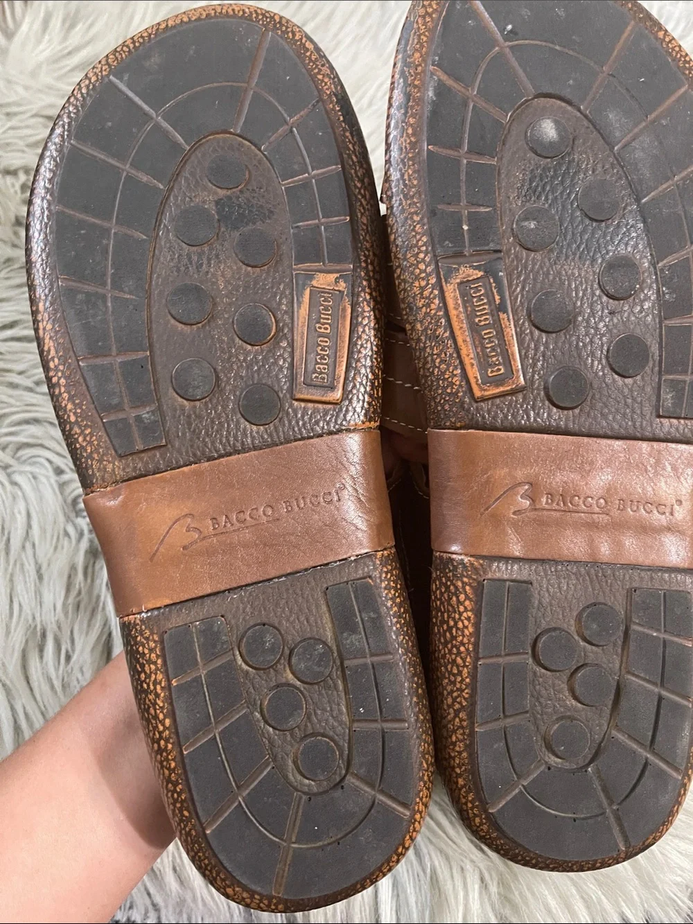 Bacco Bucci Men's Tan Leather Fisherman Sandals